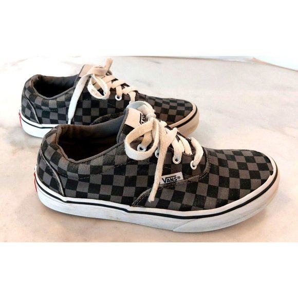 Vans Black Gray Unisex Youth Sneakers size 3.5 Checker Print Checkerboard - Picture 8 of 10